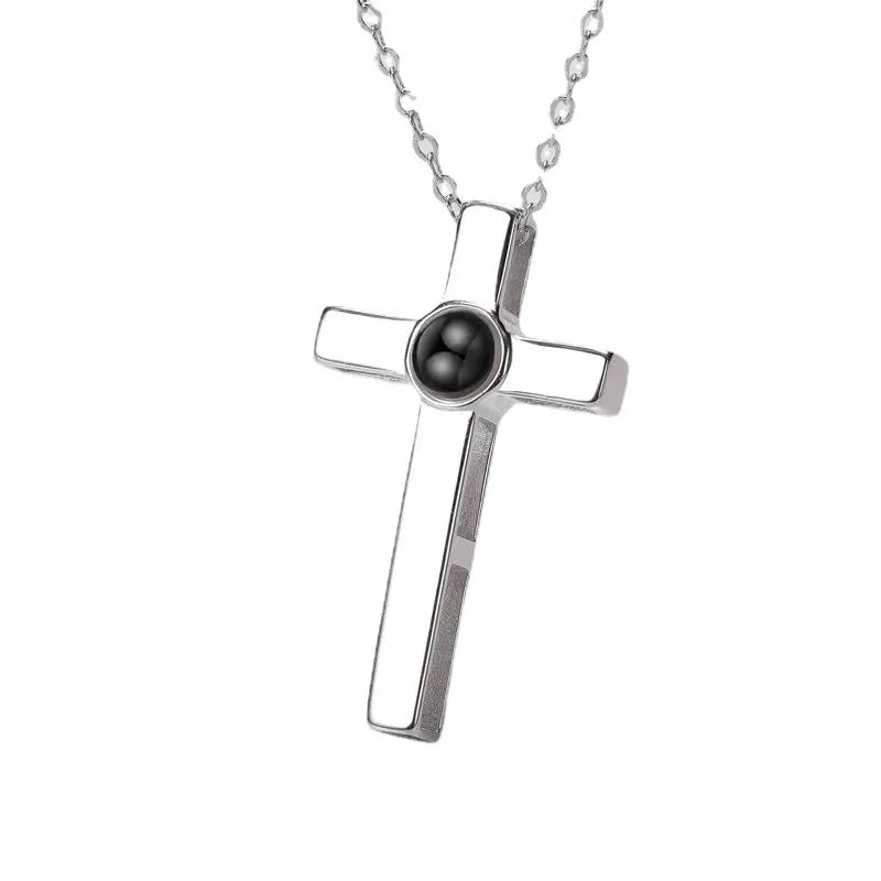 Fashion Projection Necklace Jewelry Personalized Photo Custom Cross Pendant Suitable For Male And Female Couples To Give Gifts - AMULET RING STORE