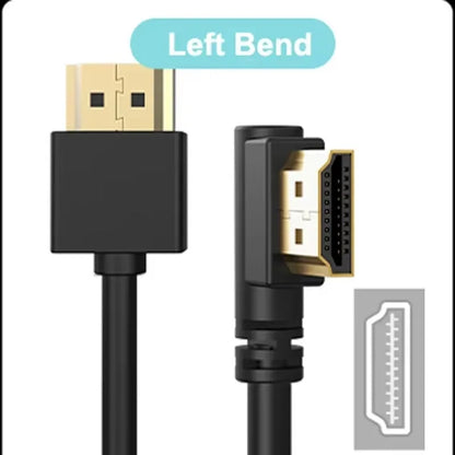 90 Degree HDMI 2.0 Cable - Graphene Enhanced for Space-Saving Installations | 8K, 3D & High Refresh Rate Aux Cable Hdmi Cable - AMULET RING STORE