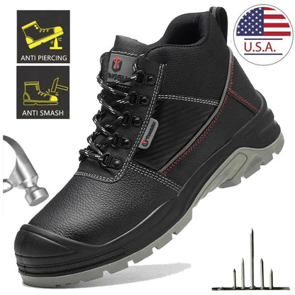 Safety Shoes Men Waterproof Work Boots Anti-smash Anti-puncture Protective Shoes Indestructible Steel Toe Boots Outdoor Sneaker - AMULET RING STORE