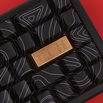 Gold Bar Shape Theme Keycaps Set Zinc Alloy Enter Key Cherry Profile Custom Original Handmade Keycaps for Mechanical Keyboard