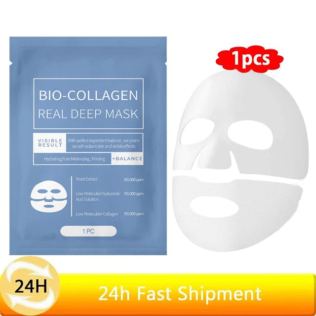 1/3/5/10PCS Bio Collagen Face Mask Anti Wrinkle Fade Face Fine Line Lift Firm Skin Anti-Aging Brighten SkinCare Korean Cosmetics - AMULET RING STORE