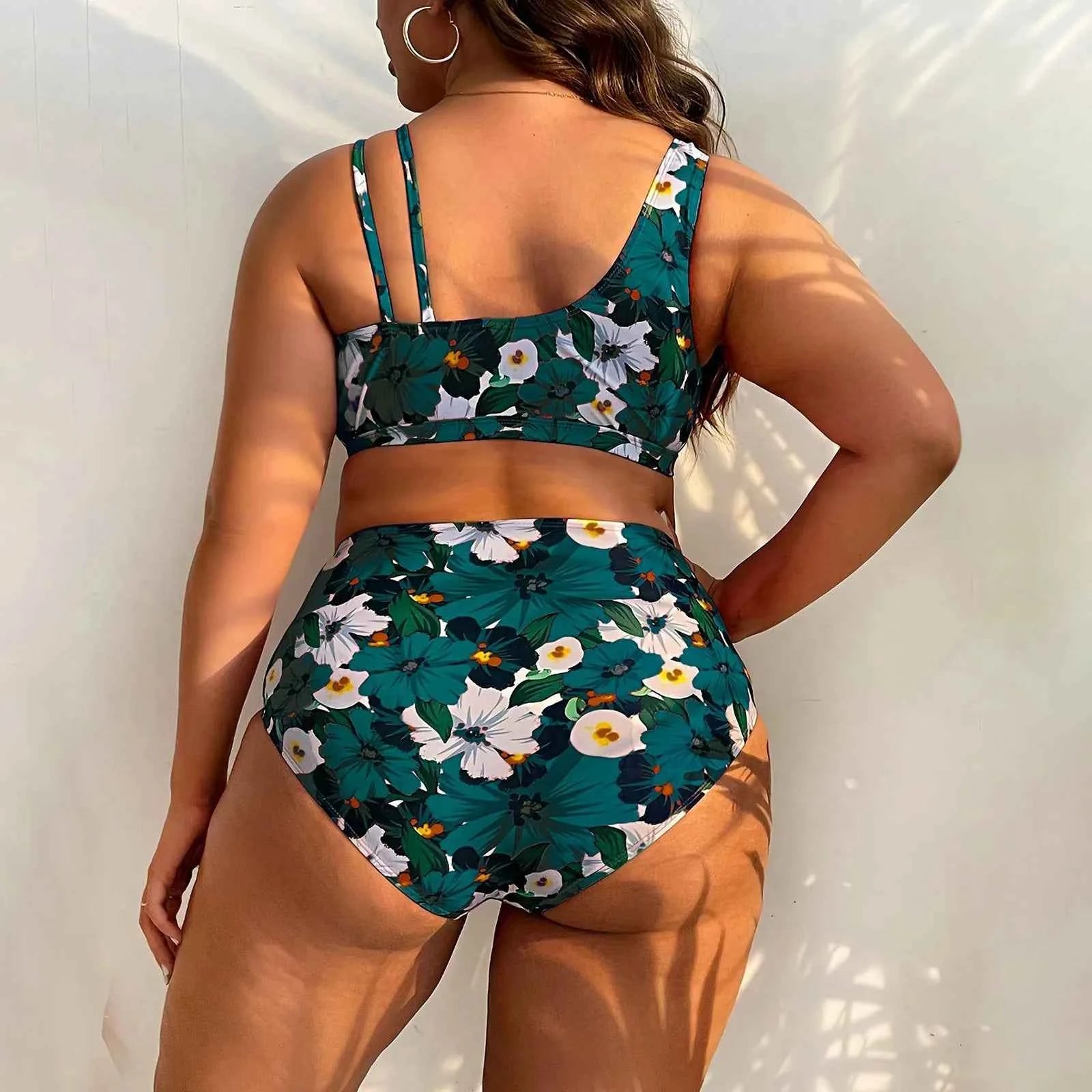 2024 New Plus Size Bikini Sets For Women Swimsuit Large Bathing Suits Two-Piece High Waist Push Up Bikini Set Sexy Separate