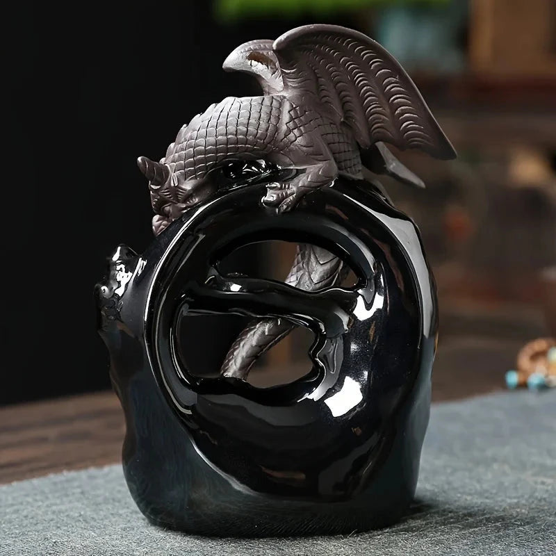 Dragon Backflow Incense holder - holder for home decor, aromatherapy, air purification, fragrance-free - AMULET RING STORE