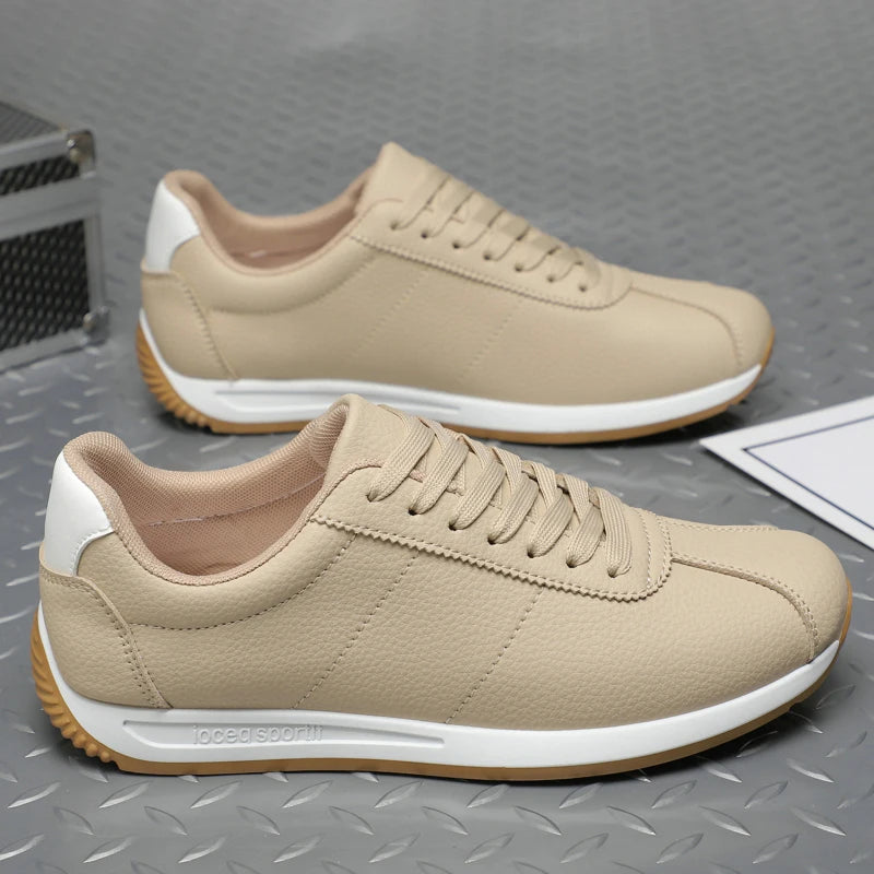 Leisure Running Summer Fashion Anti Slip Mountaineering PU Leather Sports Shoes Tennis Trend Hot Selling Men White Flat Shoes - AMULET RING STORE