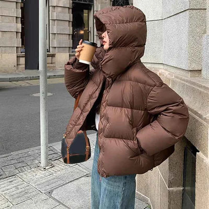 Women Hooded Puffer Coat New Winter Down Cotton Jacket Thick Warm Parkas Loose Casual Overcoat Padded Jacket Female Outerwear