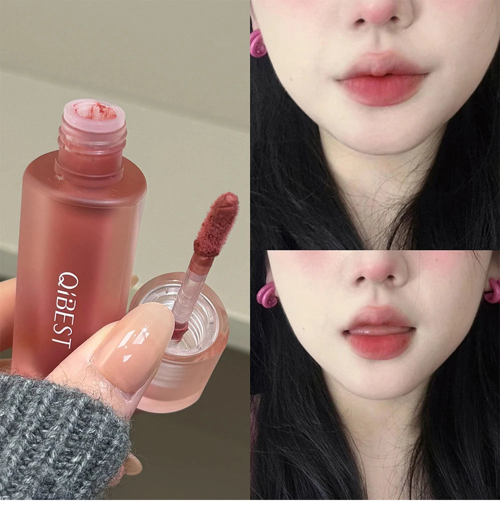 Qibest 6 Colors Velvet Matte Liquid Lipstick Long-Lasting Waterproof Lip Mud Sexy Red Lipgloss Beauty Women Cosmetics Lip Tint - AMULET RING STORE
