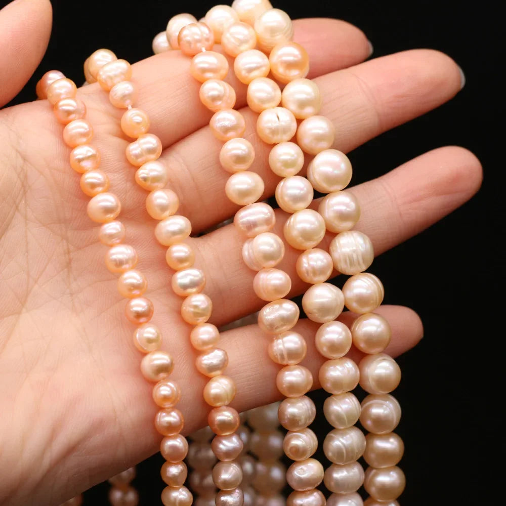 100% Natural Freshwater Pearl Beads Fine pearls Punch Loose Beads For DIY Women Elegant Bracelet Necklace Earring Jewelry Making - AMULET RING STORE