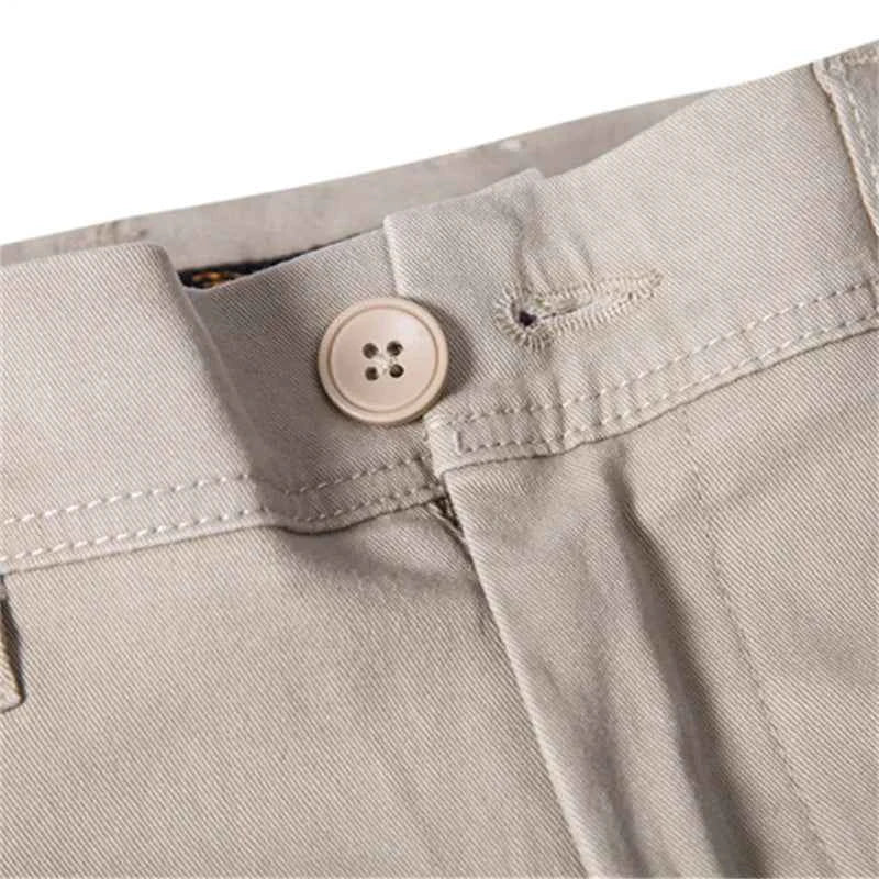 Men's Work Business Pants Cotton Casual Trousers Solid Color Slim Fit Straight Long Pant Spring Autumn Versatile Breathable Pant