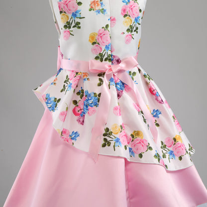 2025 New Girls' Dress Sleeveless Mesh Pommel Dress Lace Princess Dress Holiday Party Children's Dress Sold Well