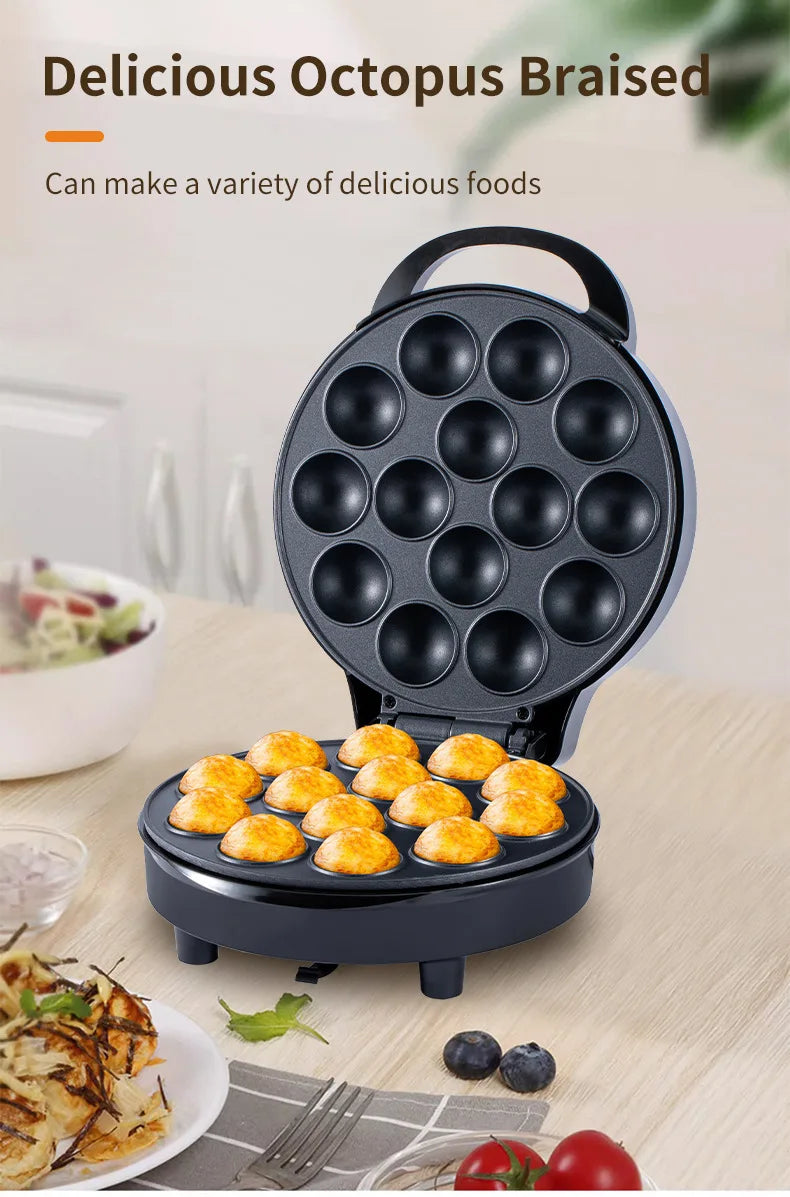 750W Electric Cake Pop Maker Non-Stick 14 Cake Capacity Cupcake Maker Griddle Donuts Octopus Balls for Kids Birthday Party - AMULET RING STORE