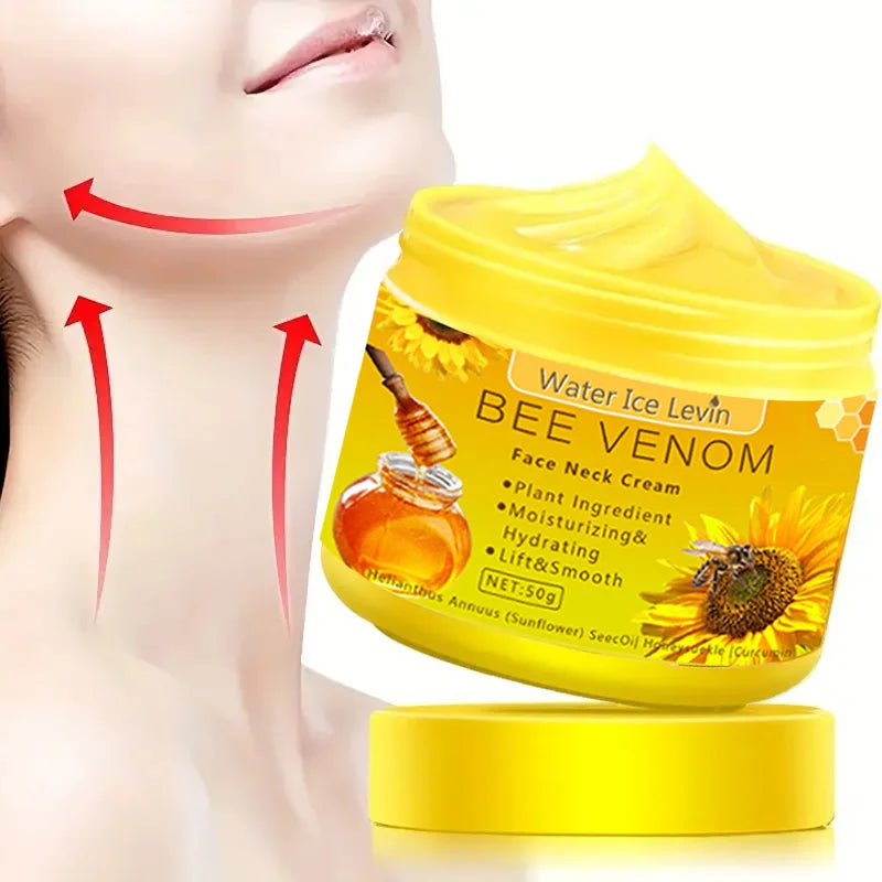 Bee venom Neck cream Moisturizing Sagging Improvement Reduce Fine Lines Damaged Skin Repair Facial Cream Nourishing Skin Care - AMULET RING STORE