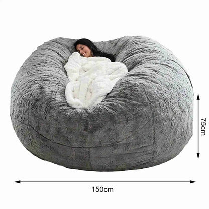 No Stuffed Gray Bean Bags Chair Giant Bean Bags Pouf Sofa Bed Puff Futon Room Seat Tatami Relax Lounge Furniture Only Bags Case