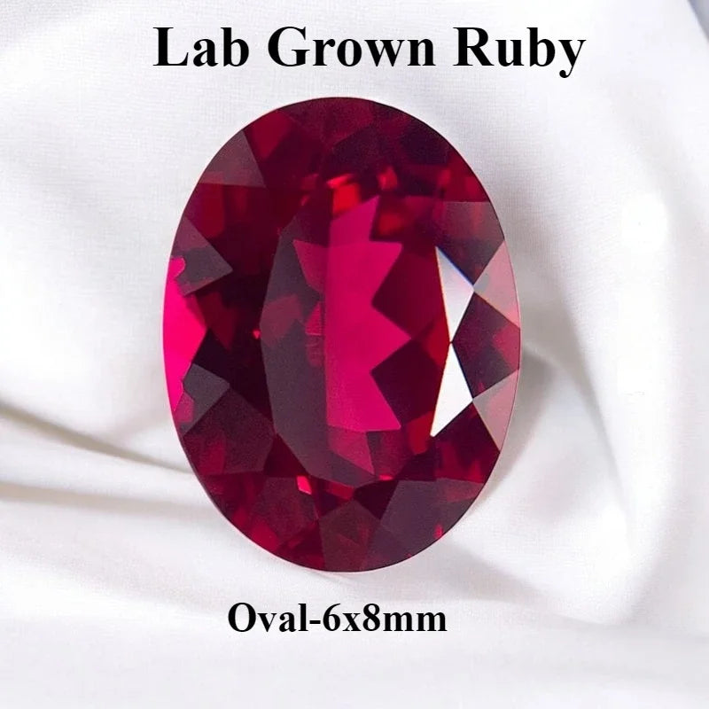 Lab Grown Ruby Pigeon Blood Red Color For Jewelry Diy Making Main Materials Selectable Certificate