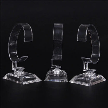 10CM Plastic Wrist Watch Display Rack Holder C-ring Sale Showcase Stand Tool Clear Jewelry Packaging for Watch Bracelet Bangle - AMULET RING STORE