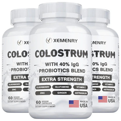 Colostrum Capsules - 40% LgG - Supports The Immune System, Promotes Gut Health, Energy Production, Cell Repair and Growth - AMULET RING STORE