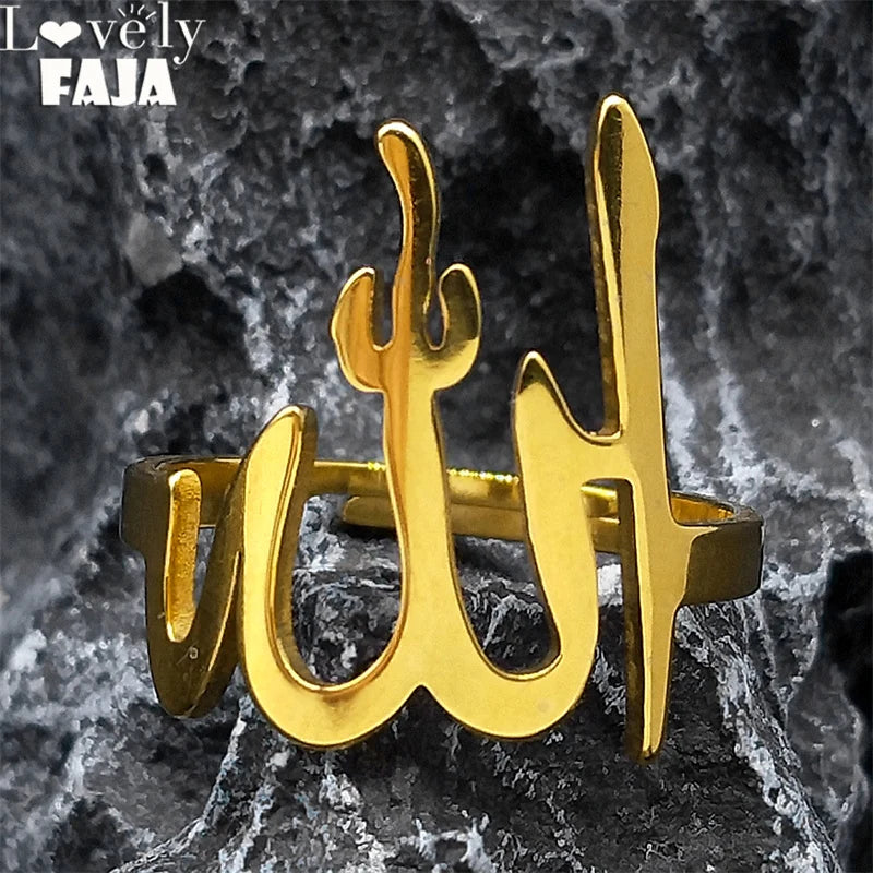 Vintage Arab Islam Allah Prayer Men's Rings