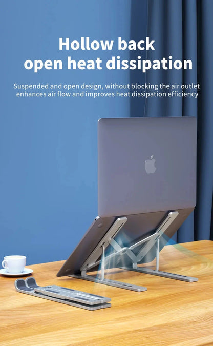 Metal Portable Foldable Laptop Stand Adjustable Notebook Holder Aluminum AD028 - AMULET RING STORE