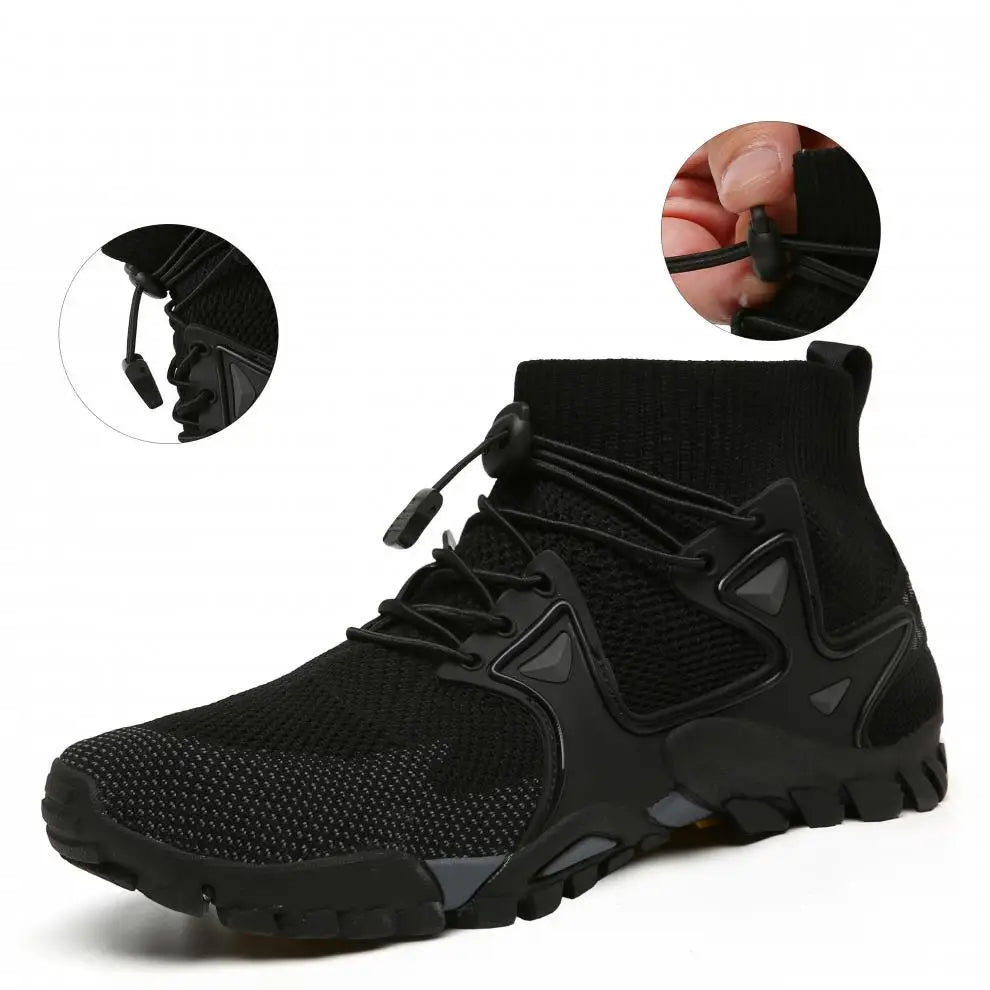 Shoes for Men Walking  2023 Summer New High Top Boots Breathable Mesh Mountaineering Outdoor Comfortable Leisure Travel Sneakers - AMULET RING STORE