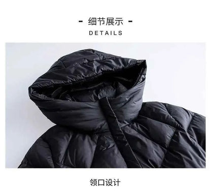 Woman Coat Zip-up Black Thick Padding Duck Down Quilted Padded Jackets for Women Hoodie Y2k Fashion 2025 Trend Luxury Hot Youth