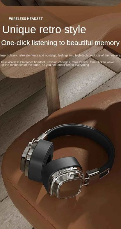 2025 New Retro On Ear Headphones Wireless Bluetooth Headsets DJ Stereo Sounds Bluetooth 5.3 Foldable Headset Gamer Choice