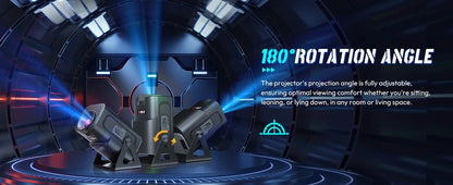 XGODY 12000LM Native 720P Portable Smart Projector Auto Keystone WIFI 6 Home Theater 4K Supported