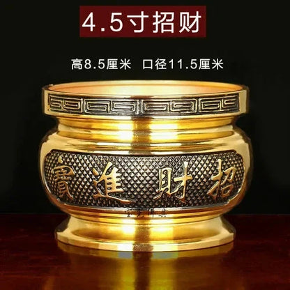 Metal incense burner Buddha tool Backflow fragrance Censer Buddhist Hall pray church tea light burner the god of wealth - AMULET RING STORE