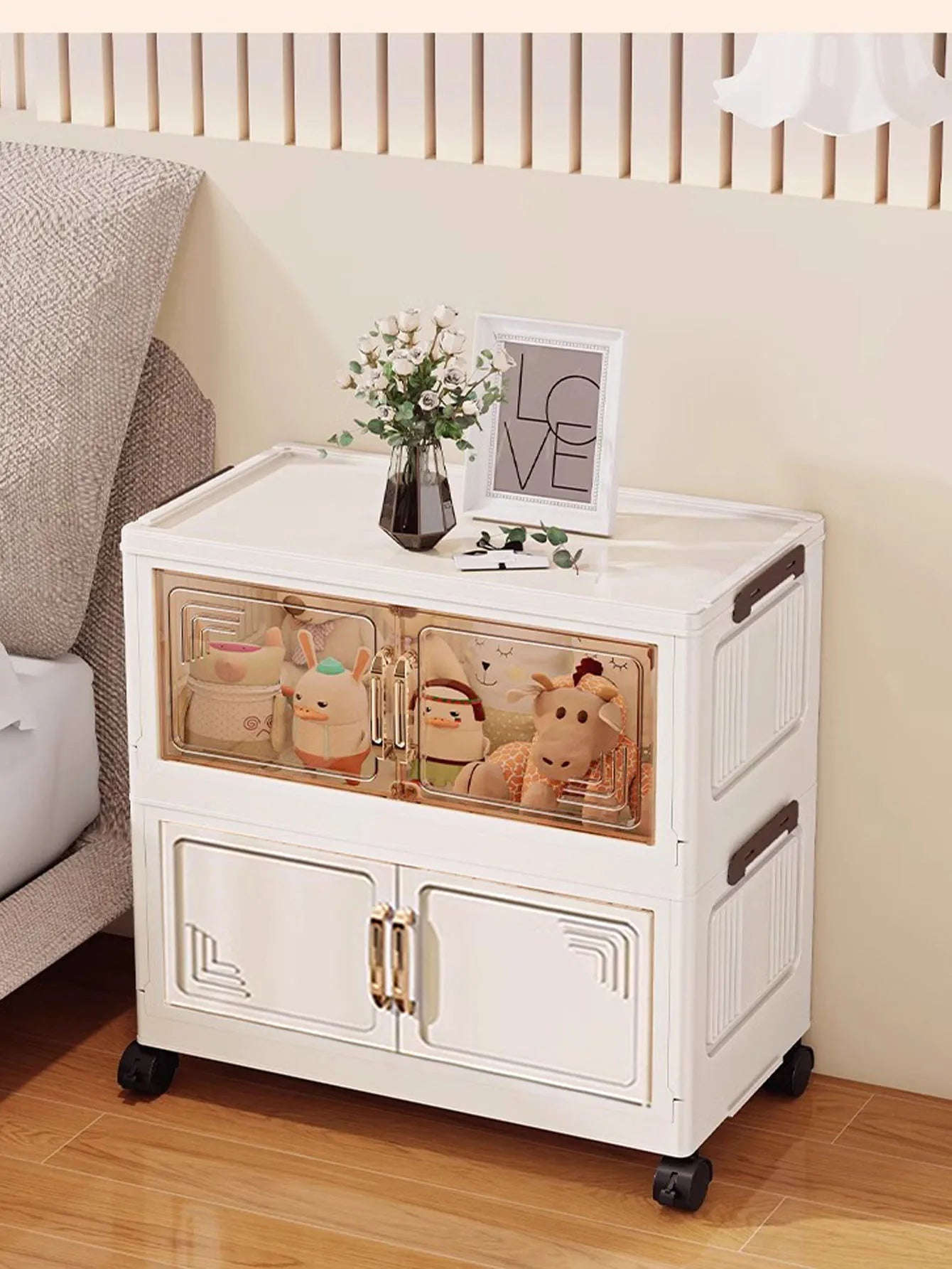 45/55/65cm Length Multifunction Storage Cabinet Large Capacity Foldable Easy-to-Install Storage Box Dustproof Wardrobe - AMULET RING STORE