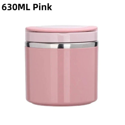 630/1000ml Food Thermal Jar Insulated Soup Cup Thermos Containers Stainless Steel Lunch Box Thermo Keep Hot for School Children - AMULET RING STORE