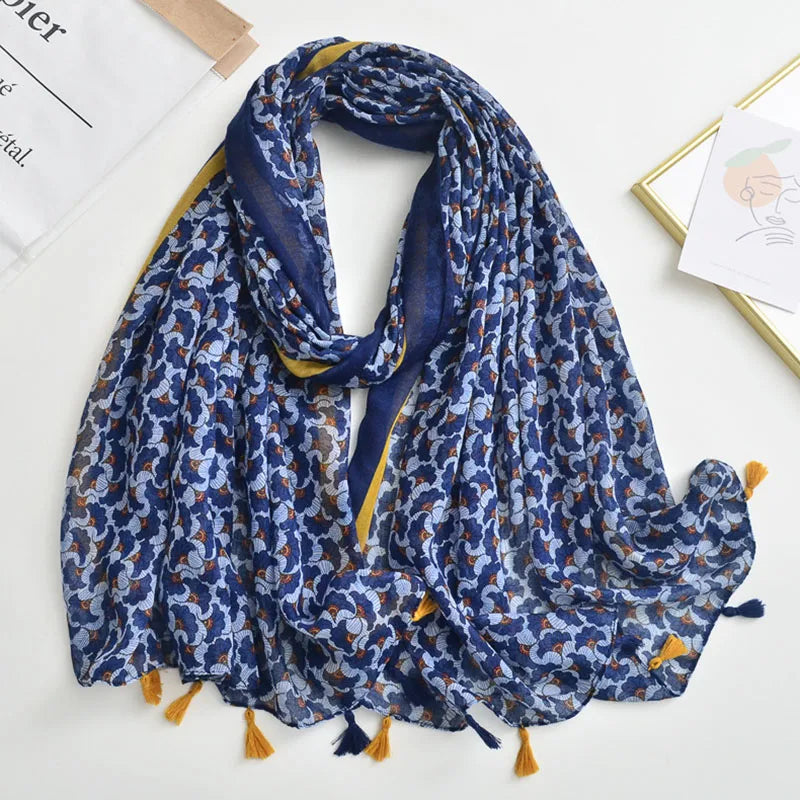 Luxury Brand Scarf For Woman Soft Cotton Shawl Wrap Tassel Viscose Muslim Woman Hijab Boho Beach Towel Female Bandana Headscarf - AMULET RING STORE