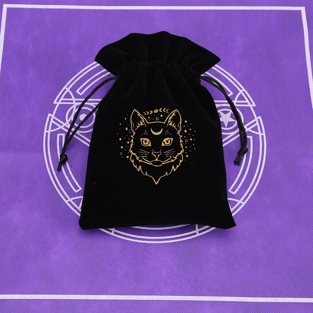 Tarot Card Bag Composite Fleece Drawstring Storage Bag Tarots Storage Bag Dice Bag Rune Jewelry Pouch Christmas Party Gift Pouch - AMULET RING STORE