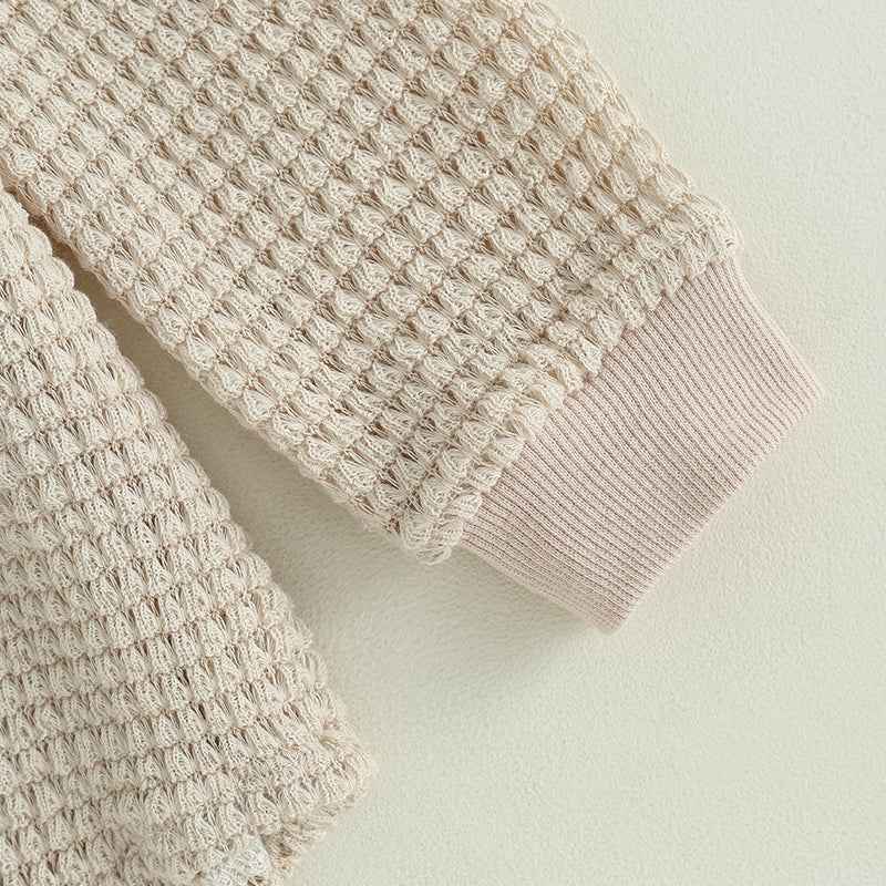 2023-06-23 Lioraitiin 0-18M Baby Boys Autumn Winter Bodysuit Casual Jumpsuit Infant Solid Long Sleeve Crew Neck Jumpsuit - AMULET RING STORE