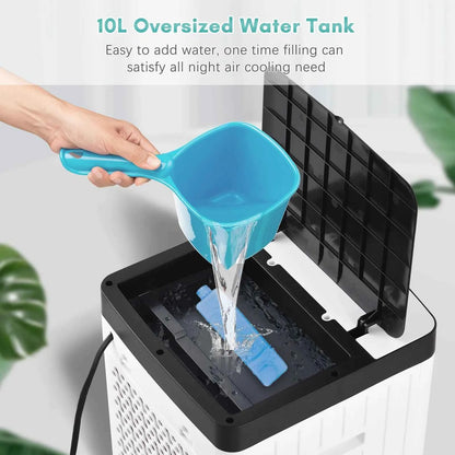 Portable Air Conditioner Fan Evaporative Cooler Cooling Machine 3 Speed with 7hrs Timer with Remote Control for Room Home Office