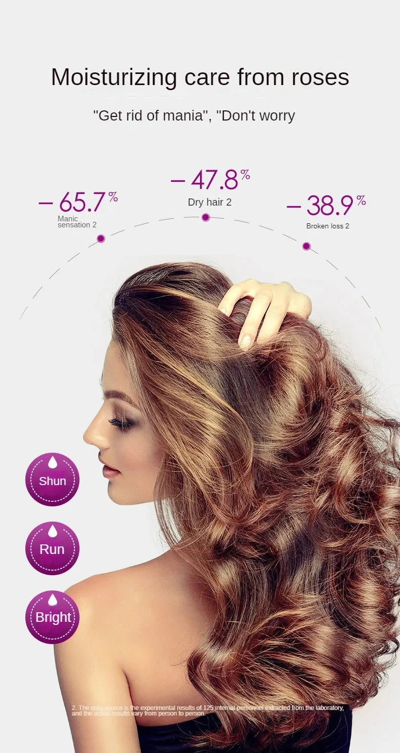 Hair Styling Serum for Frizzy & Dry Hair Rose Essence Oil Capsules Leave-in Anti Frizz Conditioner Repairs Dry, Damaged Hair - AMULET RING STORE