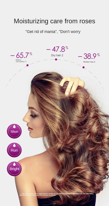 Hair Styling Serum for Frizzy & Dry Hair Rose Essence Oil Capsules Leave-in Anti Frizz Conditioner Repairs Dry, Damaged Hair - AMULET RING STORE