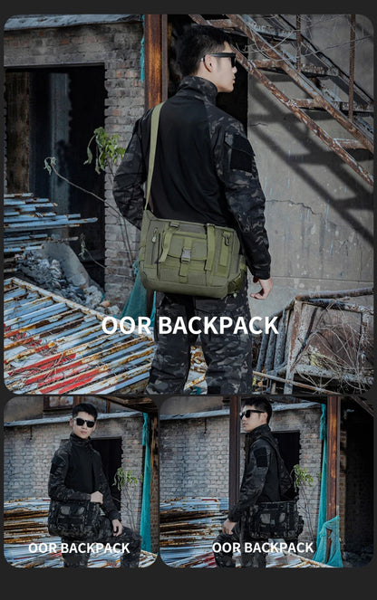 Men Camouflage Shoulder Bag Tactical Fishing Camping Tote Trekking Climbing Bags Large Multi-Pocket Travel Laptop Messenger Pack