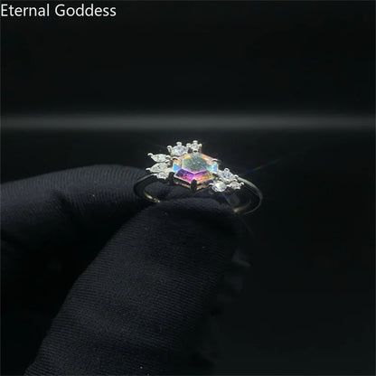 Natural Alexandrite Gemstone Ring for Women Solid 925 Sterling Silver Luxury for Engagement Bridal Gift Luxury Jewelry