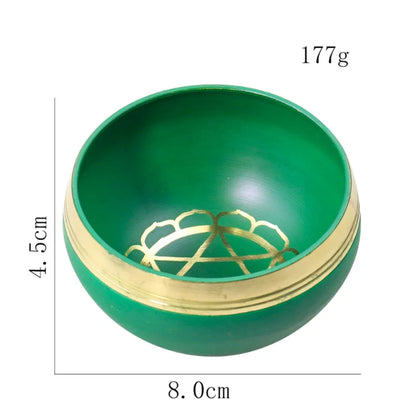 Colorful Nepal Tibetan Singing Bowl Chakras Handmade Copper Buddhist Sound Bowls Therapy Meditation Mindfulness Yoga Ornaments - AMULET RING STORE