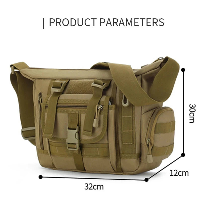 Men Camouflage Shoulder Bag Tactical Fishing Camping Tote Trekking Climbing Bags Large Multi-Pocket Travel Laptop Messenger Pack