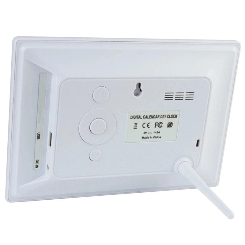 12 Alarms Digital LED Calendar Clock with Multi-Languages to display. Medicine Time Reminder for Elder.Home Desk Wall Decoration