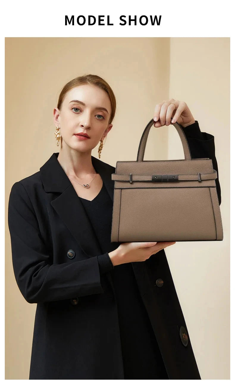 Genuine leather women's bag original first layer cowhide women's hand shoulder simple tote bag occupation