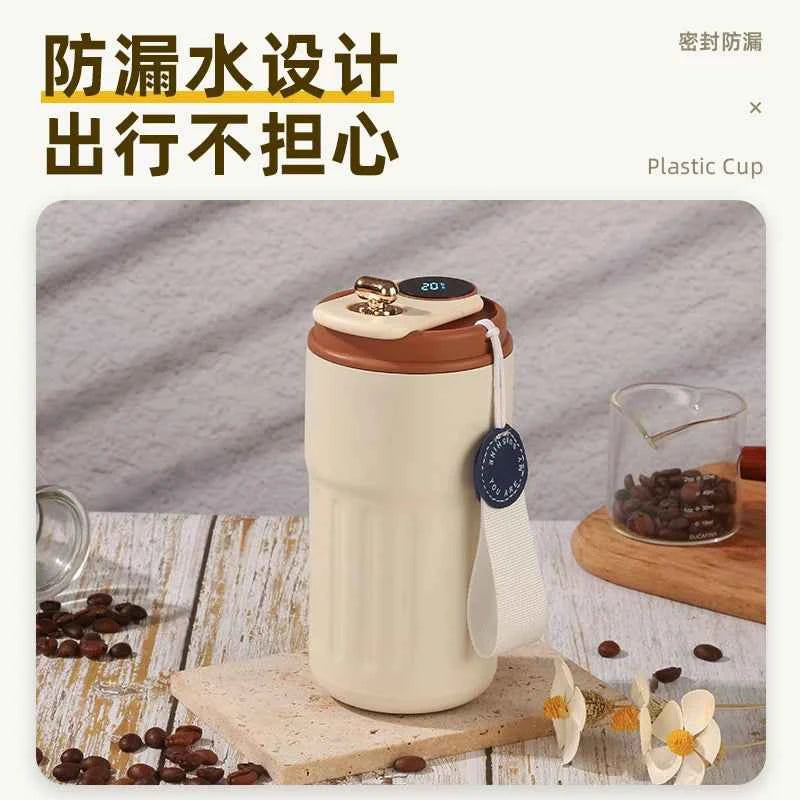 460ml Thermos Bottle Smart Display Temperature 316 Stainless Steel Vacuum Cup Office Coffee Cup Business Portable Thermal Mug