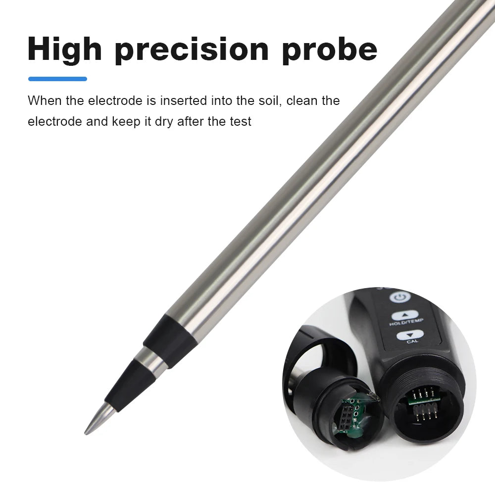 2 In 1 Soil EC Meter Handheld Digital Soil Tester Multifunction EC Temp Detector Backlit Soil EC Analyzer for Garden Greenhouse - AMULET RING STORE