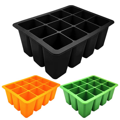 3-1pcs 12 Holes Seedling Starter Trays Silicone Seed Starter Tray Seed Propagation Pot for Gardening Hydroponics Growing System - AMULET RING STORE