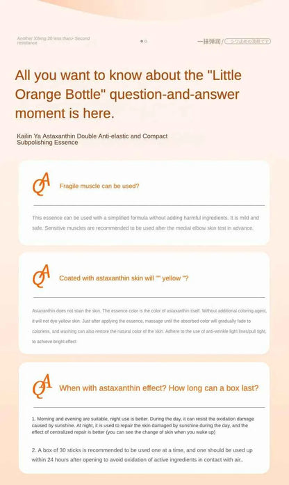 Astaxanthin Ampoule Anti Aging Face Serum Anti-aging Wrinkles Skin Brighten Whitening Hydrating Face Care Essence 30pcs/set