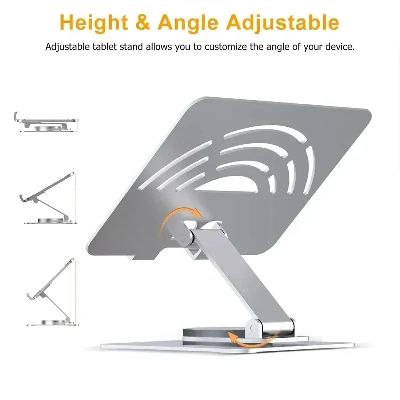 Aluminum 360° Rotation Portable Desktop Foldable Laptop Tablet Holder Bracket For iPad Macbook RedmiBook Galaxy Tab Book Laptop* - AMULET RING STORE