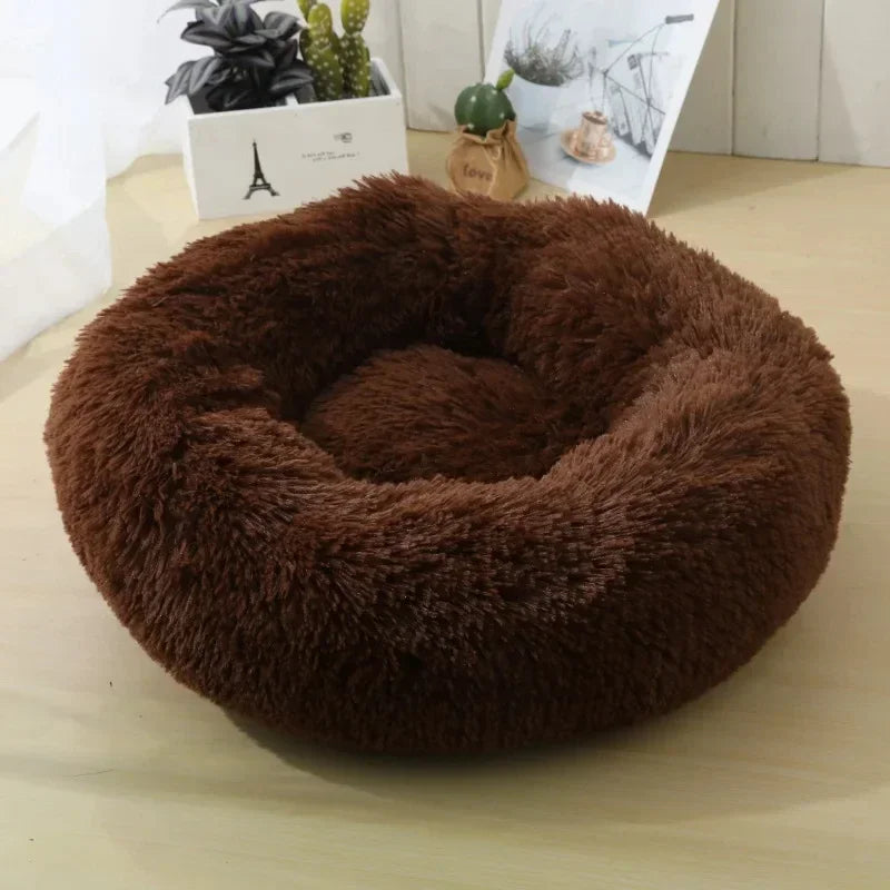 Round Cat Beds House Soft Long Plush Best Pet Dog Bed For Dogs Basket Pet Products Cushion Cat Bed Cat Mat Animals Sleeping Sofa - AMULET RING STORE