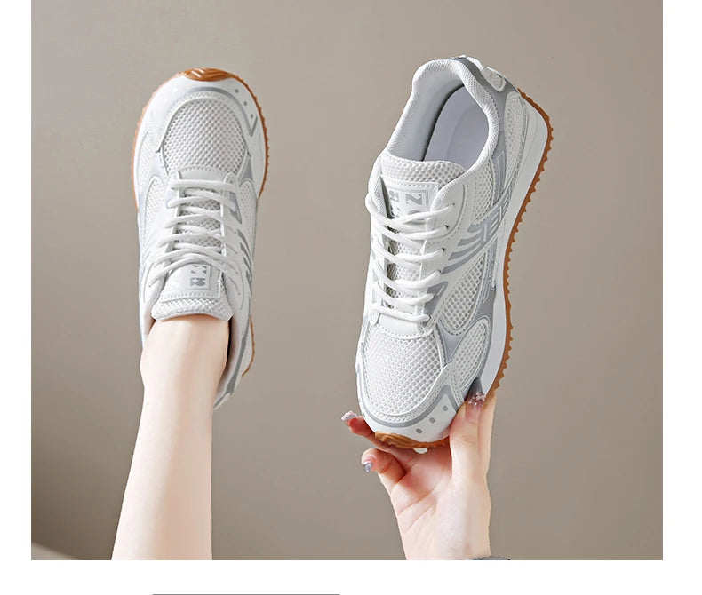 Women's Colorblock Casual Sneakers, Lace Up Soft Sole Platform Casual Shoes, Low-top Walking Comfy Shoes in holiday - AMULET RING STORE