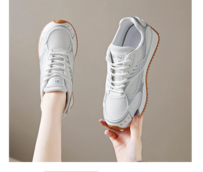 Women's Colorblock Casual Sneakers, Lace Up Soft Sole Platform Casual Shoes, Low-top Walking Comfy Shoes in holiday - AMULET RING STORE