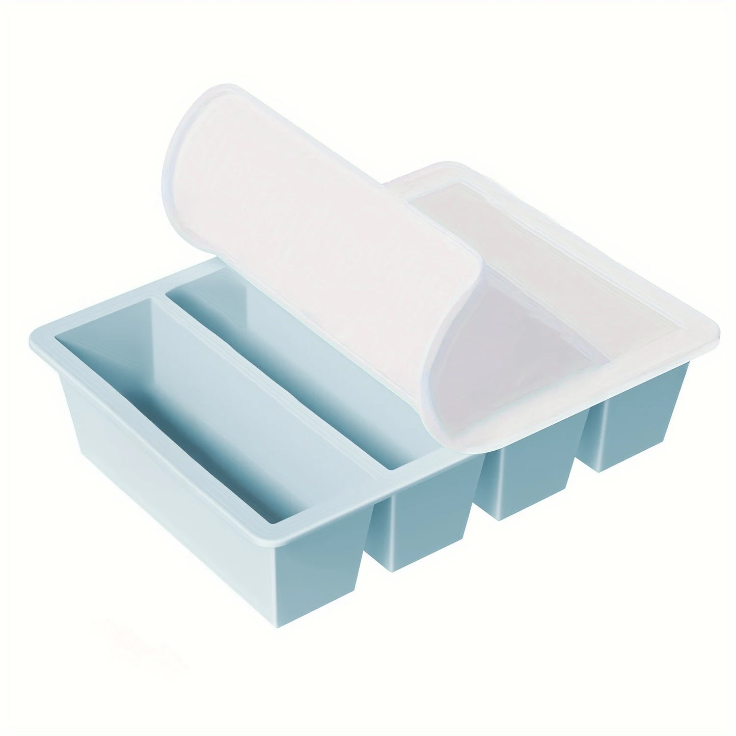 1/4pcs Large Rectangular Ice Cube Mold Set with Lid Stackable Freezer Trays for Bottles Beverages Long Cubes Mould Kitchen Items - AMULET RING STORE