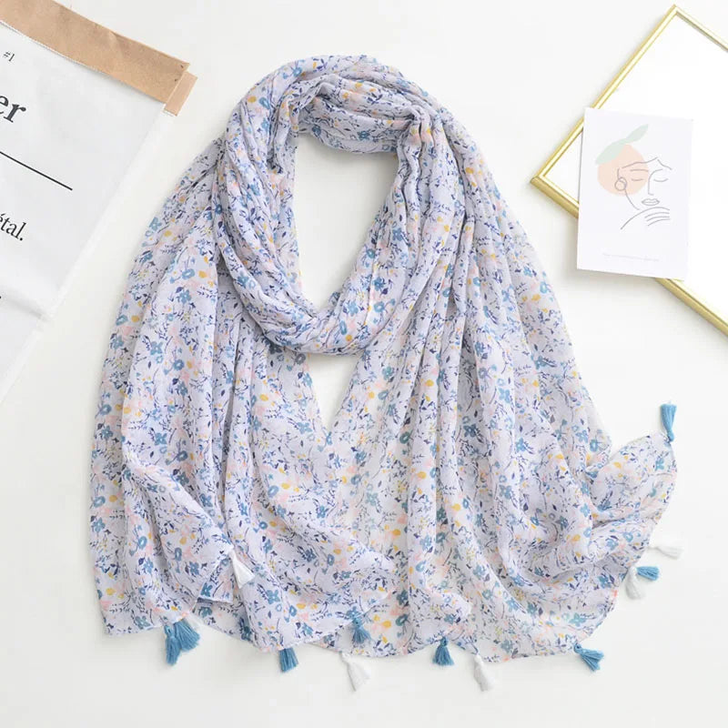 Luxury Brand Scarf For Woman Soft Cotton Shawl Wrap Tassel Viscose Muslim Woman Hijab Boho Beach Towel Female Bandana Headscarf - AMULET RING STORE